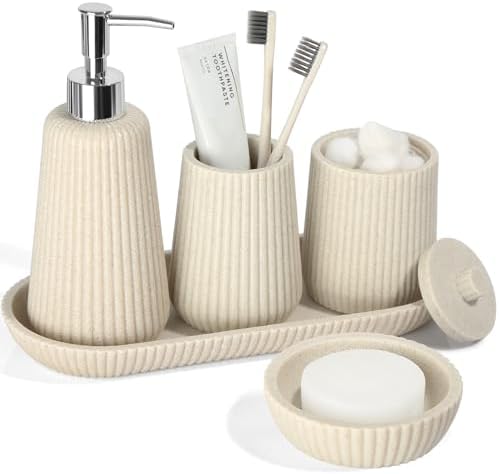 Beige Bathroom Accessories Set