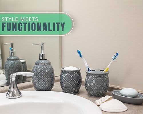 Modern 4-Piece Ceramic Bathroom Accessory Set