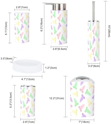 6 Piece Cute Cartoon Axolotl Bathroom Accessories Set