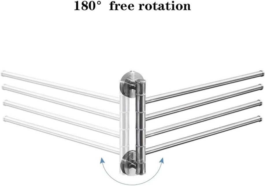 Sturdy Space-Saving Bathroom Towel Rack with 4 Towel Rods and Swivel Arms