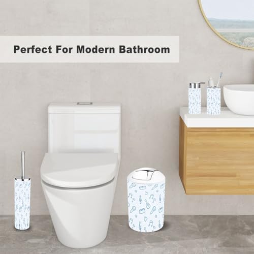 Bathroom Accessory Set 6 Piece Music Seamless Pattern