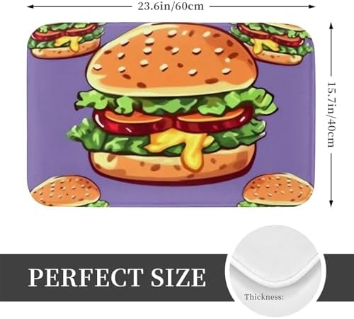 Cartoon Hamburger Welcome Door Mat For Entryway