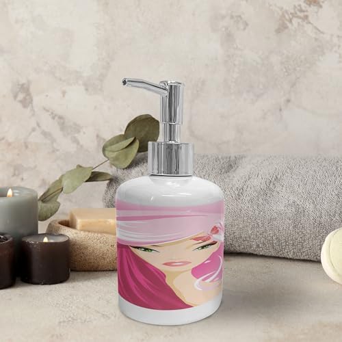 Feminine Soap Dispenser Toothbrush Holder Set