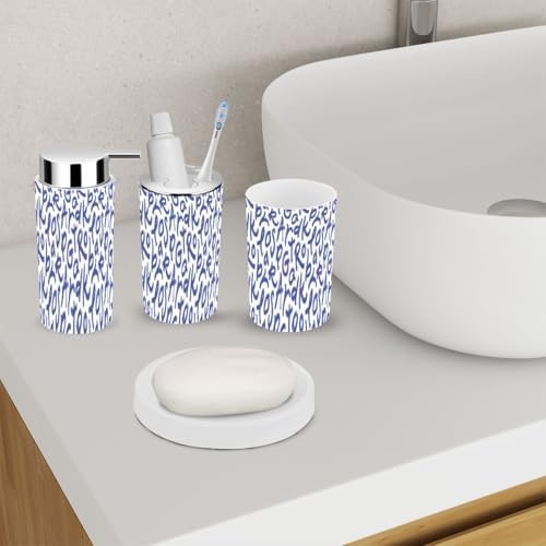 6 Piece Bathroom Accessory Set with Playful Alphabet Design