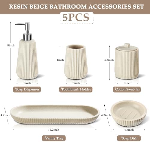 Beige Bathroom Accessories Set