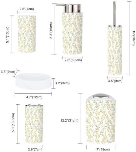 XNGJEMVWXO 6-Piece set for Bathroom with Golden Pattern