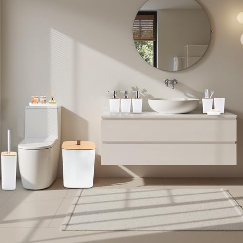 XLHOMO White Bathroom Accessory Set for Modern Home