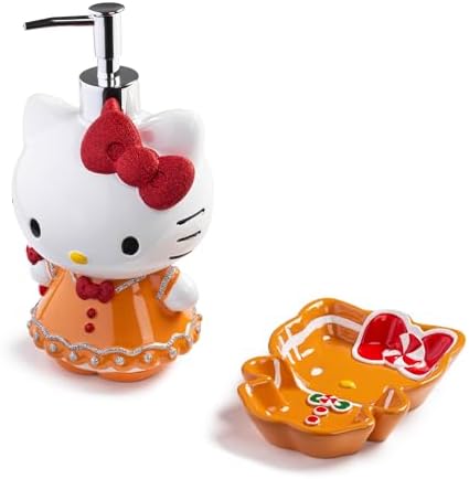 Jay Franco Hello Kitty Christmas Bathroom Set - 2 Piece - Lotion Soap Dish