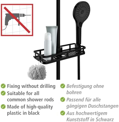 WENKO Libert Black Shower Caddy