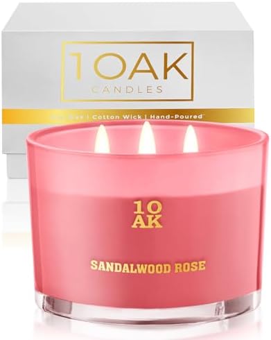 1OAK 3 Wick Sandalwood Rose Candle Luxury Candle for Home