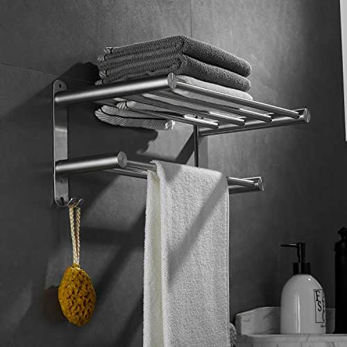 Leekayer Double Layer Towel Rack 40cm Brushed Nickel
