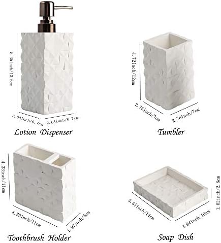 Nestled Pure Resin 4-Piece Bathroom Accessories Set for Luxurious Style