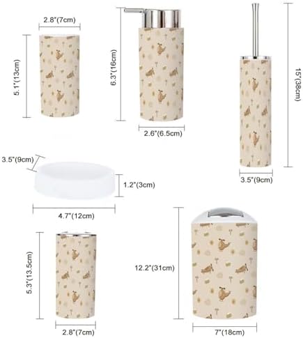 XNGJEMVWXO Cute Airplane Cartoon Bathroom Accessory Set - 6 Piece