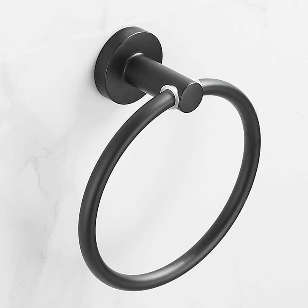 Black Round Stainless Steel Hand Towel Holder