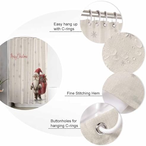 4-Piece Christmas Bathroom Set Retro Santa Accessories
