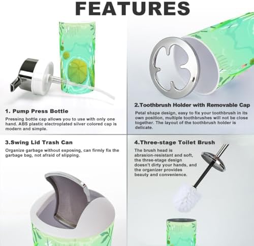 Bathroom Accessories Set 6 Pcs with Pond Scenery