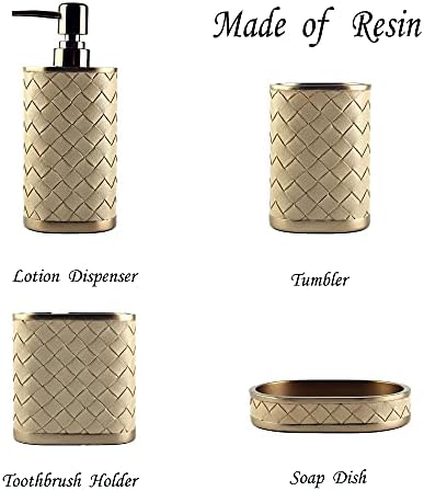 Luxury Resin Bathroom Set with 4 Pieces - Industrial to Modern Design