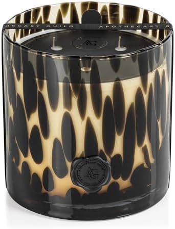 Zodax 50 oz 3-Wick Candle Earthy Scent Black Glass Jar 150 Hours
