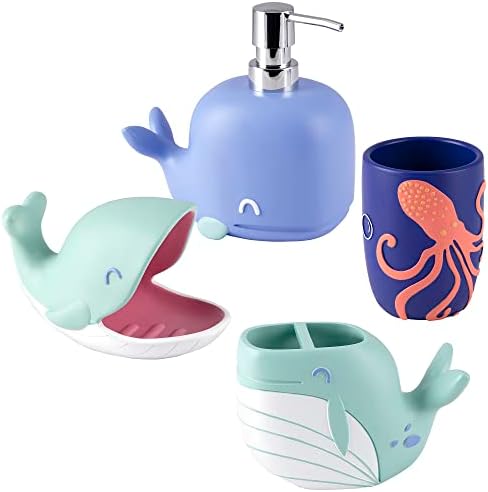 Allure Home Creation Whales 4-Piece Bath Set