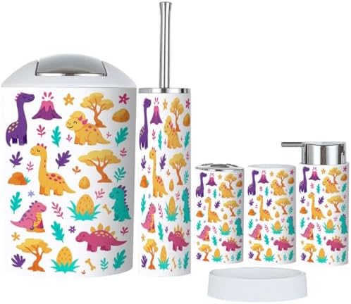 Cute Dinosaurs Trees Bathroom Accessory Set