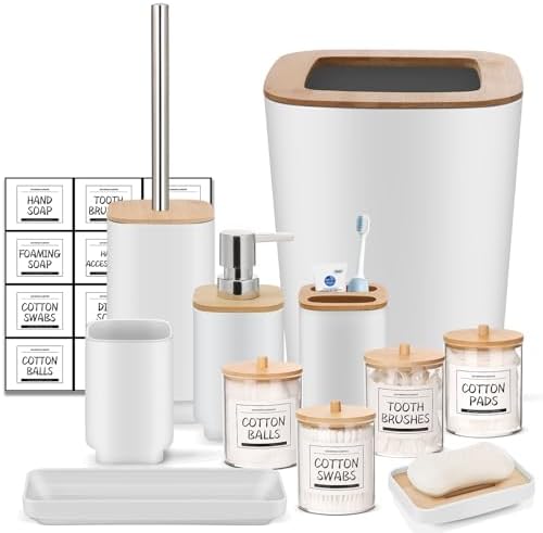 IMAVO Bathroom Accessories Set 11 Pieces White Grey