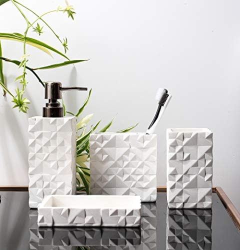 Nestled Pure Resin 4-Piece Bathroom Accessories Set for Luxurious Style