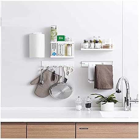 White Metal Towel Rack Wall Mounted Hanger Holder Bar