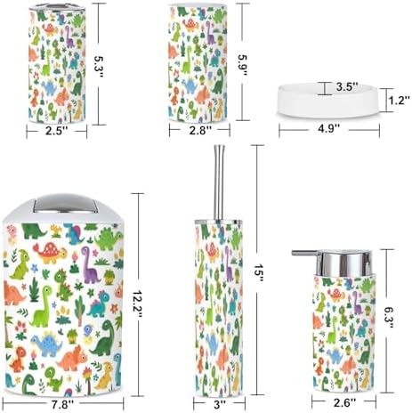 Unique 6-Piece Cartoon Dinosaur Bathroom Set for Kids