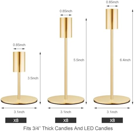 French Gold Taper Candle Holder Set
