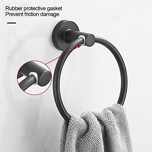 Black Round Stainless Steel Hand Towel Holder