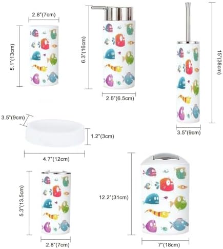 Perfect 6-Piece Kids Bathroom Set with Cartoon Fish Design