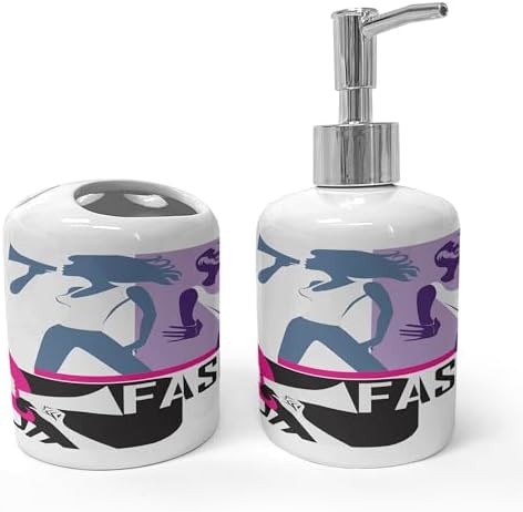 Elegant Home Decor Set of 2 - Toothbrush Soap Dispenser
