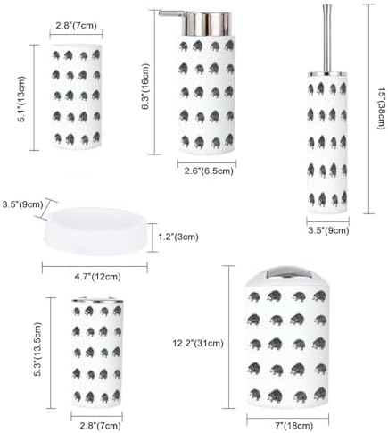6-Piece bathroom set Hedgehog Design Durable Stylish