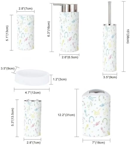6-Piece Bathroom Accessories Set Durable Stylish