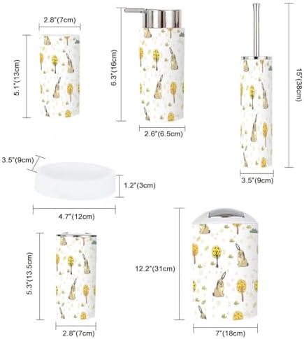 XNGJEMVWXO 6-Piece Cartoon Bunny Bathroom Accessories Set