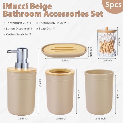 iMucci 5 Piece Bathroom Accessories Set