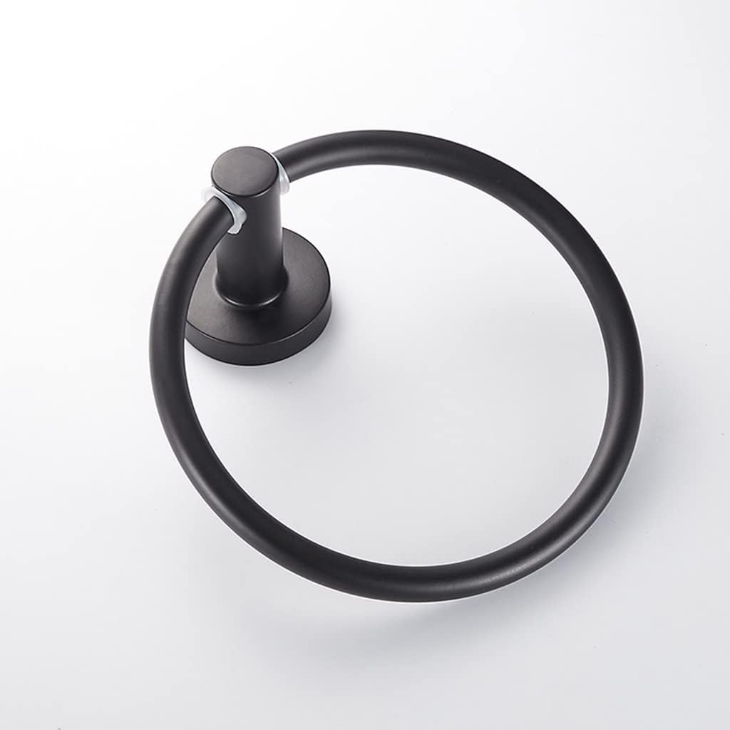 Black Round Stainless Steel Hand Towel Holder