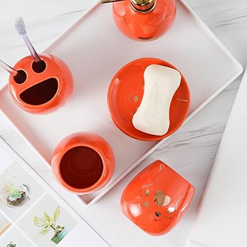 Moisture Six-Piece Ceramic Bathroom Set With Tray