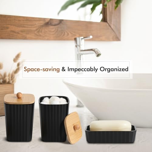 RYTOXILO Black Bathroom Set 21Pcs Complete Bathroom Accessories Water Resistant Style