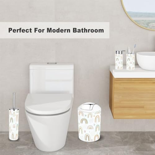 Rainbow Heart Bathroom Accessory Set 6 Piece