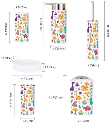 Cute Dinosaurs Trees Bathroom Accessory Set