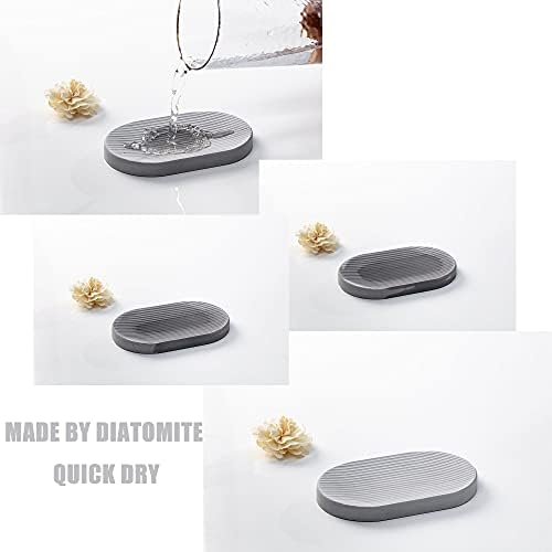 AUSAULAC Sturdy Diatomite Bathroom Accessory Set in Grey