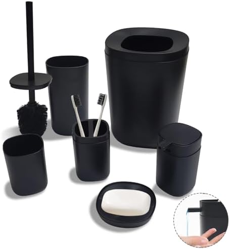 DONEHOS Black Bathroom Accessory Set 6-Piece