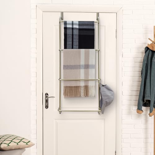 MyGift 4 Rung Over-The-Door Towel Drying Rack