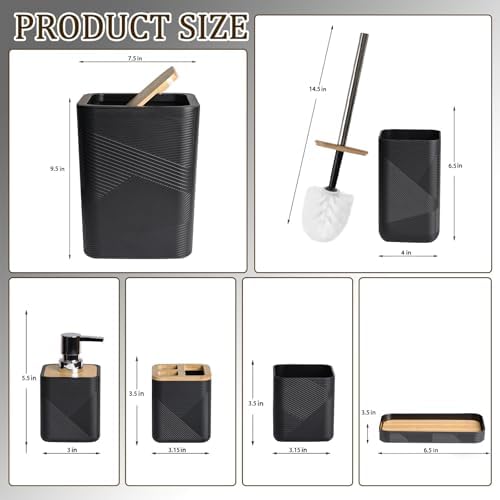 CERBIOR 6-Piece Bamboo Bath Ensemble