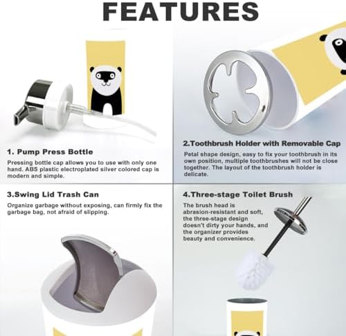 Bathroom Accessories Set 6 Pcs Modern Decor 1