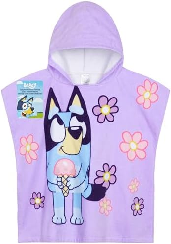 Bluey Kids Hooded Beach Towel for Pool Bath
