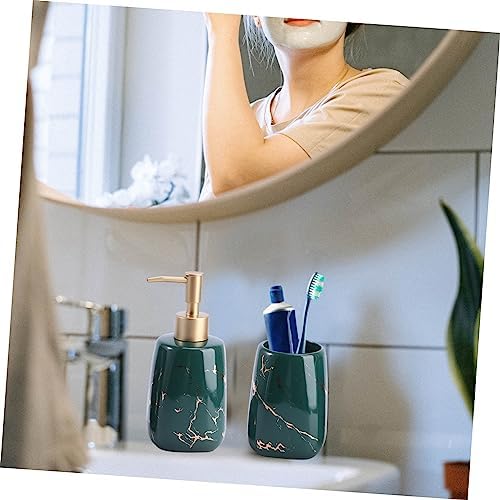 Unomor Bathroom Accessory Set Marble Finish Stylish Organizer