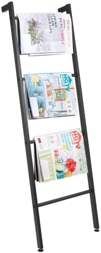 mDesign Decorative Wall Towel Rack with 4 Levels - Matte Black
