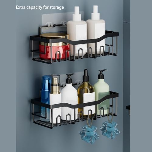 Corner Shower Caddy with Adhesive Stickers for Bathroom